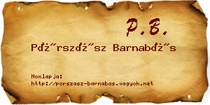 Pórszász Barnabás névjegykártya